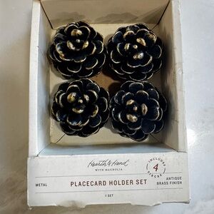 Hearth & Hand with Magnolia and Antique Brass Finish Placecard Holders